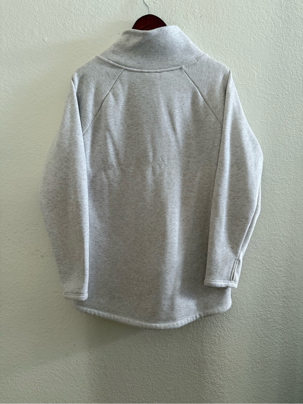 Athleta Women’s Gray Pullover Top With Asymmetrical Zipper And High Collar - Picture 2 of 9